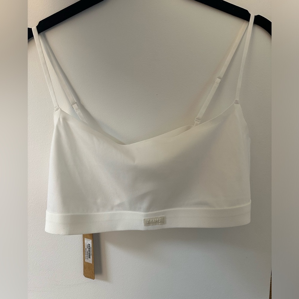 Skims white ribbed bralette